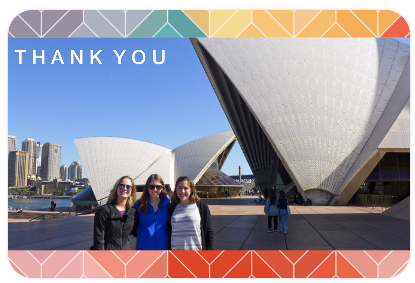 Front of a Mixbook thank you greeting card design