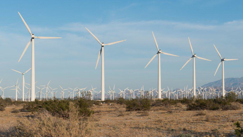 How far is palm springs from LA? windmills from the freeway