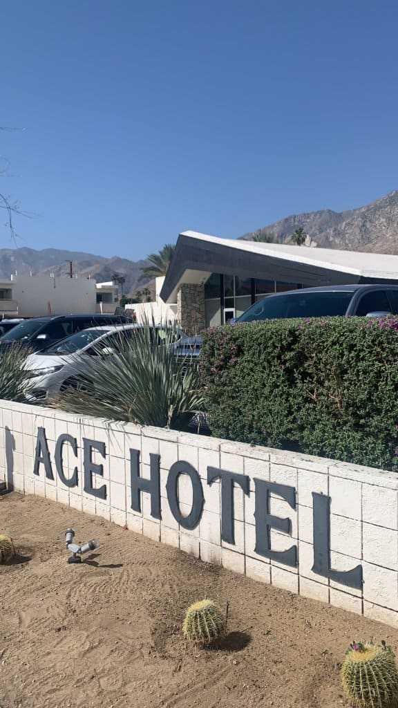 exterior of the ace hotel in palm springs