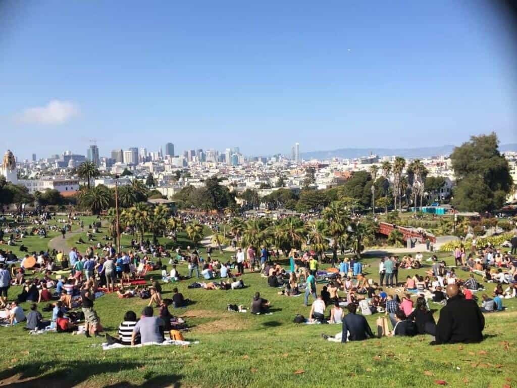 dolores park is a good afternoon solo date activity in san francisco